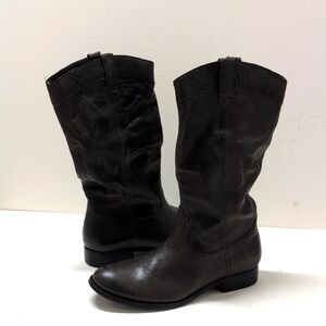 EUC Frye boots, dark brown, leather, mid-calf, size 7